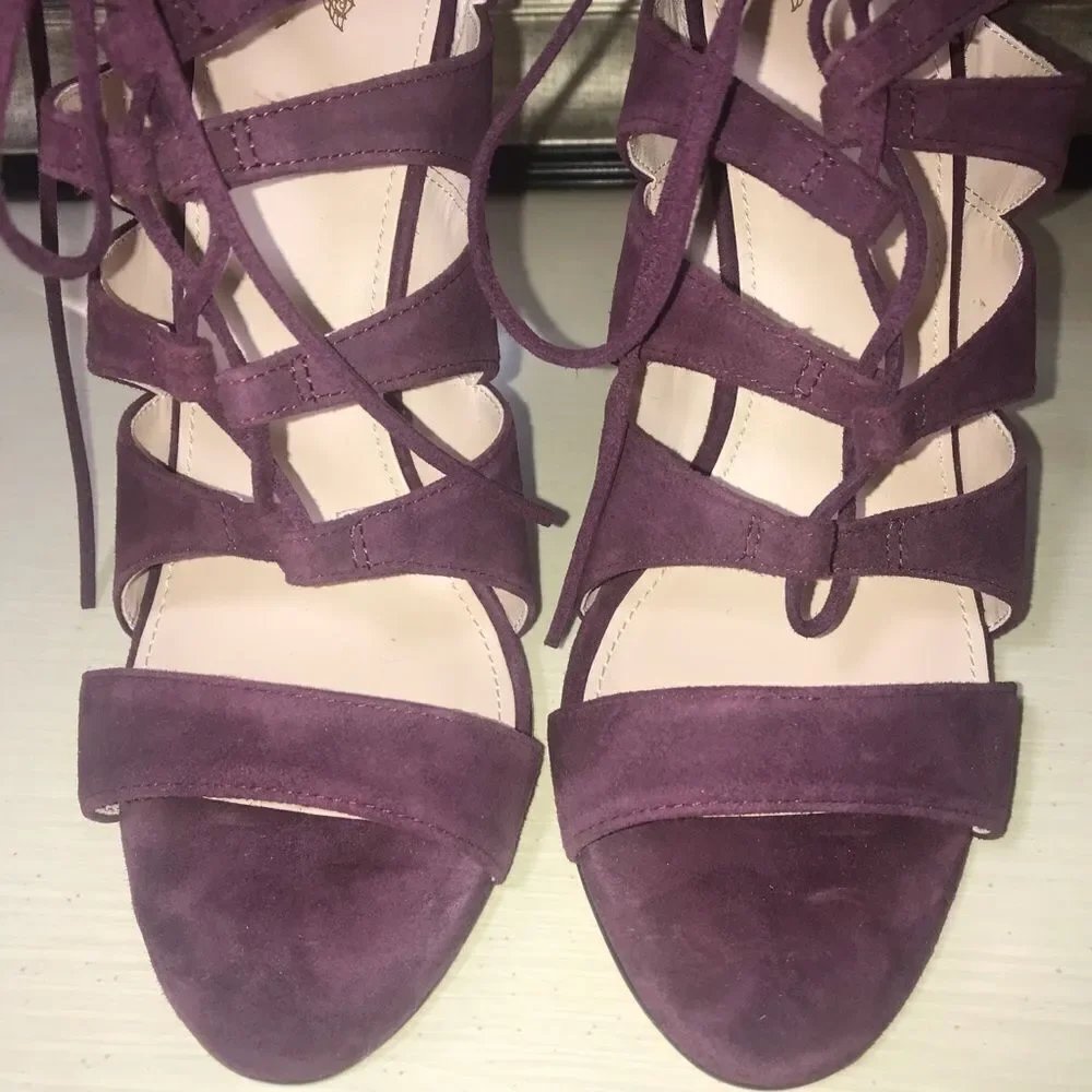 Victoria's Secret Open Toe Angel Wing Stiletto Lace up Cut Out Sandal-Sz 8.5